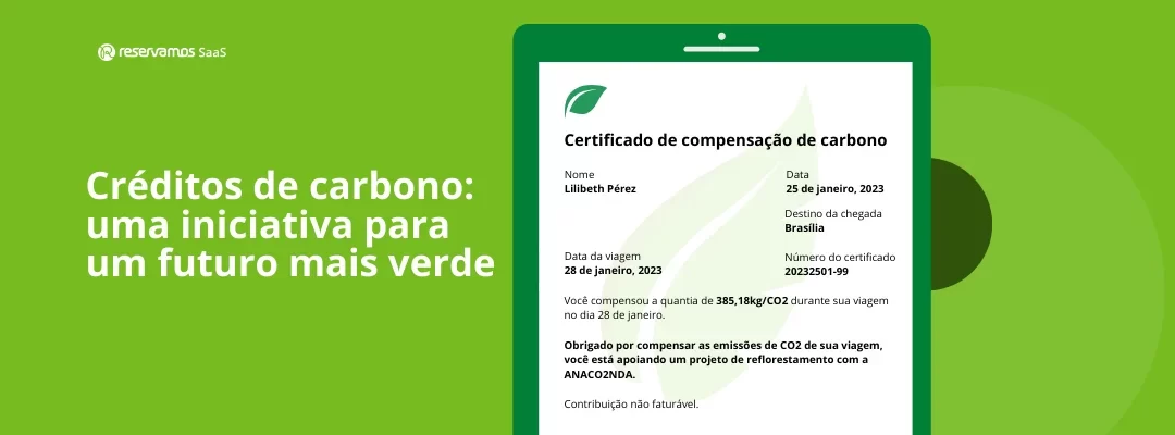 Um comércio eletrônico que permite que seus viajantes compensem sua pegada de carbono